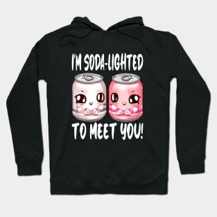 Cute Soda Pun I'm Soda- Lighted To Meet You Vintage Puns Hoodie